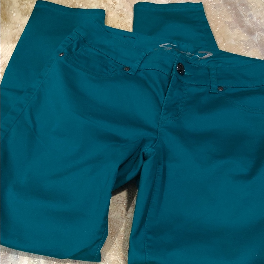 Seven7 Teal Slim-Fit Pants Size 12